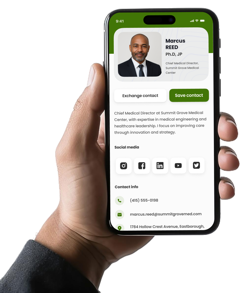 Hero image. A hand holding a phone